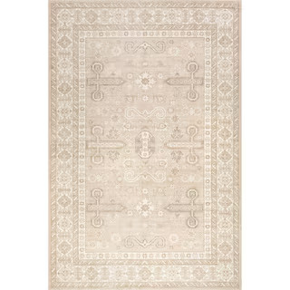 Fae Wool Cotton Beige 9 ft. x 12 ft. Indoor/Outdoor Patio Area Rug | The Home Depot