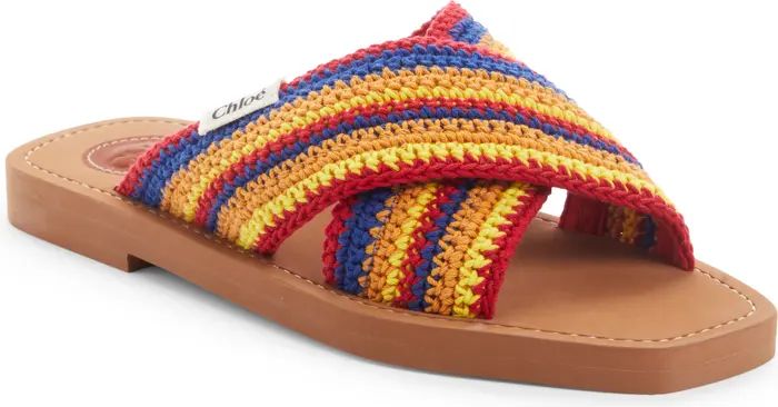 Chloé Woody Crisscross Knit Strap Slide Sandal | Nordstrom | Nordstrom