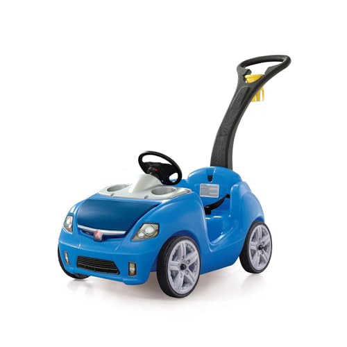Step2 Whisper Ride II Kids Push Car, Ride-On Car with Seat Belt and Horn, Quick Fold Handle, Stroller Alternative, Toddlers and Preschoolers Ages 18+ Months, Blue | Amazon (US)