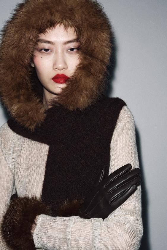 FAUX FUR SCARF HOOD | Zara US