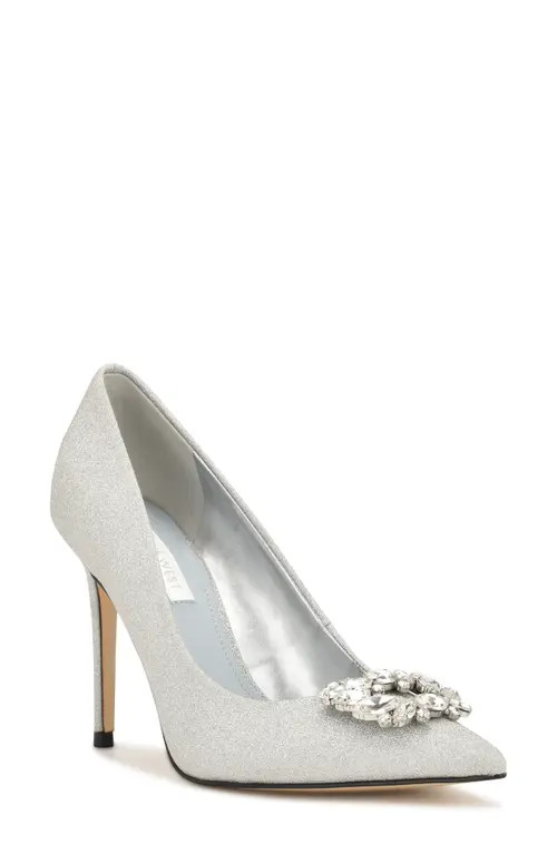 Nine West Fana Crystal Pump in Silver at Nordstrom, Size 9.5 | Nordstrom