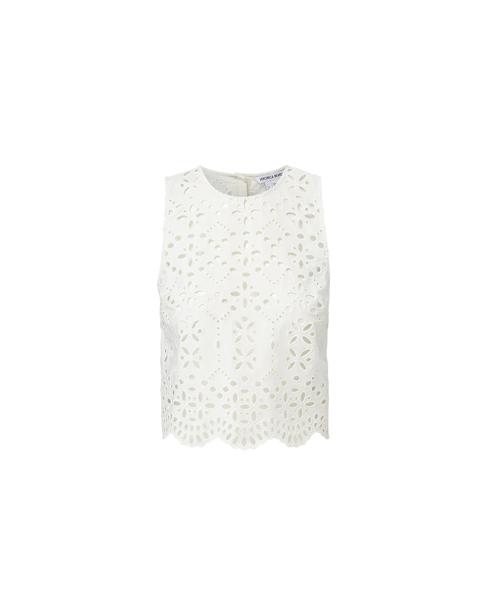Adelyn Cotton Eyelet Tank | Veronica Beard