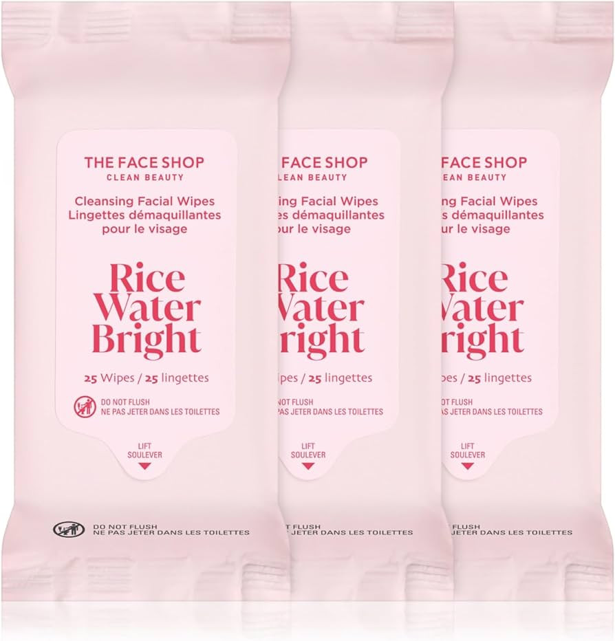 THE FACE SHOP X GLAMZILLA Rice Water Bright Cleansing Wipes On-the-Go Bundle for Face, Moisturizi... | Amazon (US)