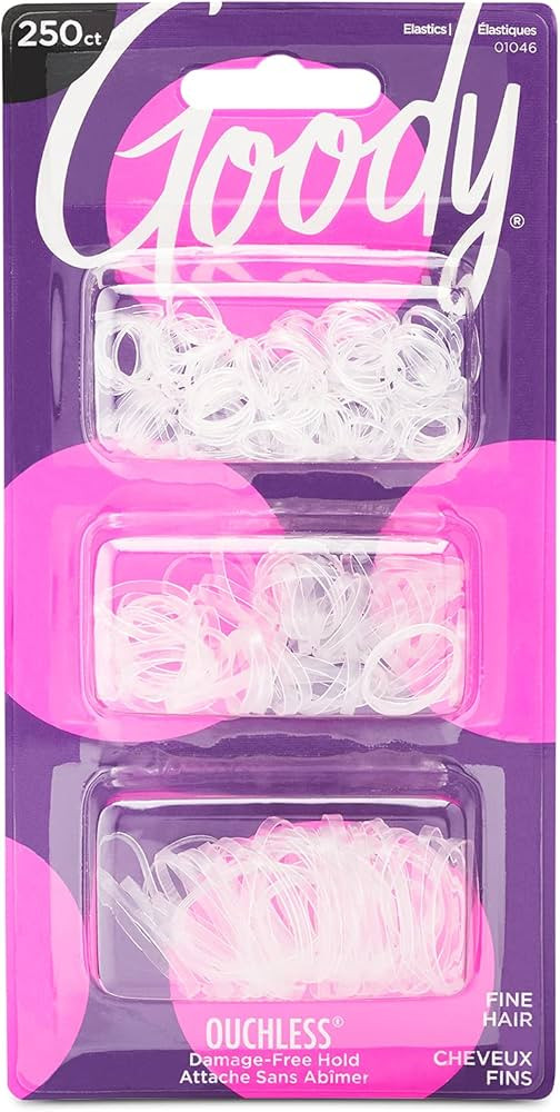 Goody Ouchless Polyband Hair Ties - 250 Ct, Clear, Latex Hair Bands for Women's Hair, Easy Glide,... | Amazon (US)