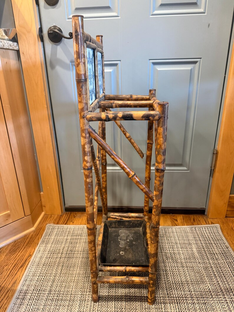 Antique English Tortoiseshell Bamboo Umbrella Stand, Circa 1890, Tile Back Umbrella Cane Stand, V... | Etsy (Global)
