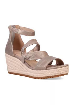 Eileen Fisher Women's Wisp Wedge Heel Sandals, Platinum, 6.5M | Belk
