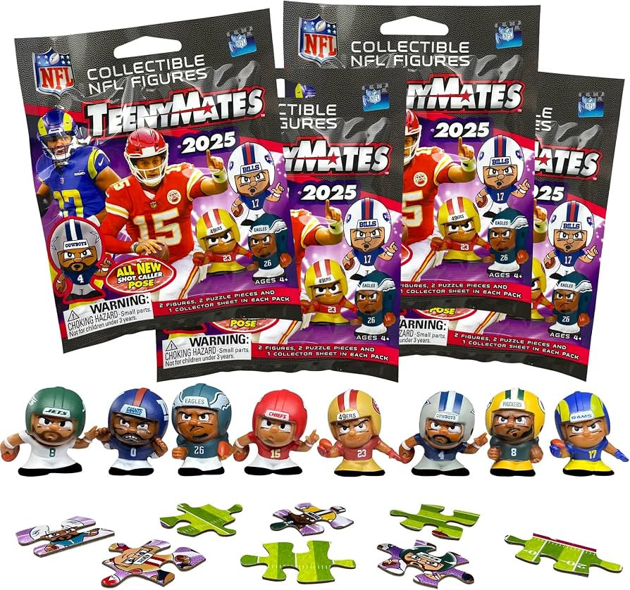Teenymates Party Animal Series (13) 2024 NFL Figures Blind Bags Gift Set Party Bundle - 4 Pack - ... | Amazon (US)