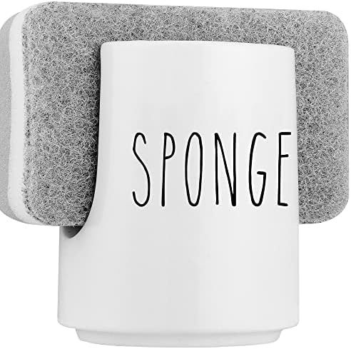Sponge Holder - Dish Sponge Holder for Kitchen Sink with Sponge - Ceramic Kitchen Sponge Holder f... | Amazon (US)