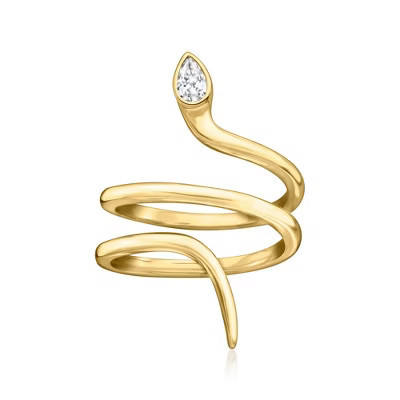 Ross-Simons Italian .20 Carat CZ Snake Ring in 18kt Gold Over Sterling Size 6 | Target