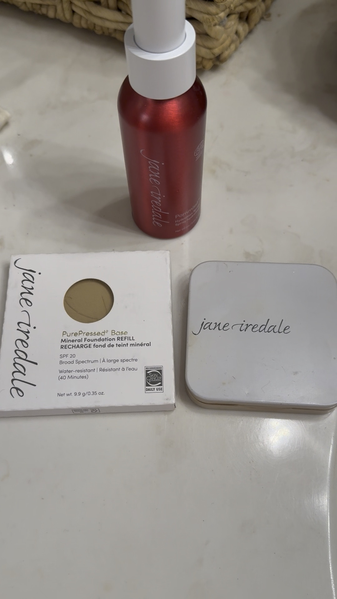 Jane Iredale’s Mineral Foundation and Pommisst is my go to on a daily basis. I don’t use a liquid foundation, this is all I use as my foundation. I love how smooth it looks and it lasts a long time too! 

#LTKOver40 #LTKWatchNow #LTKBeauty