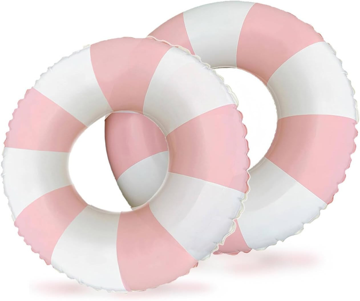 2PCS Floats for Adults Rings Striped Pool Float Large Swim Ring for Adults,35 Inch Classic Striped Teens Adult Inner Tubes Summer Beach Bachelorette Party | Amazon (US)