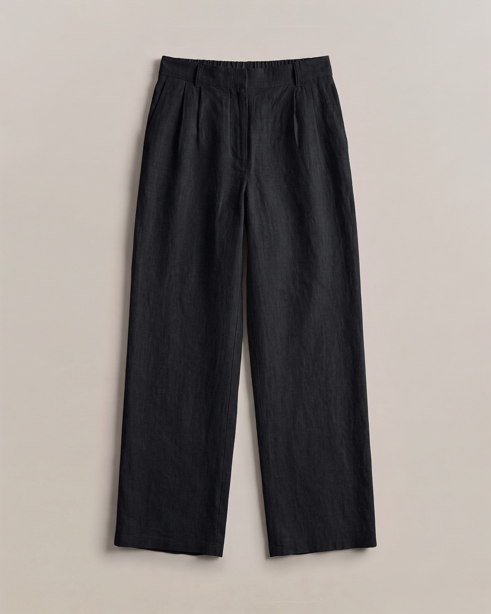 Quince | Women's 100% European Linen Pleated Trouser in Deep Navy, Size 10 | Quince