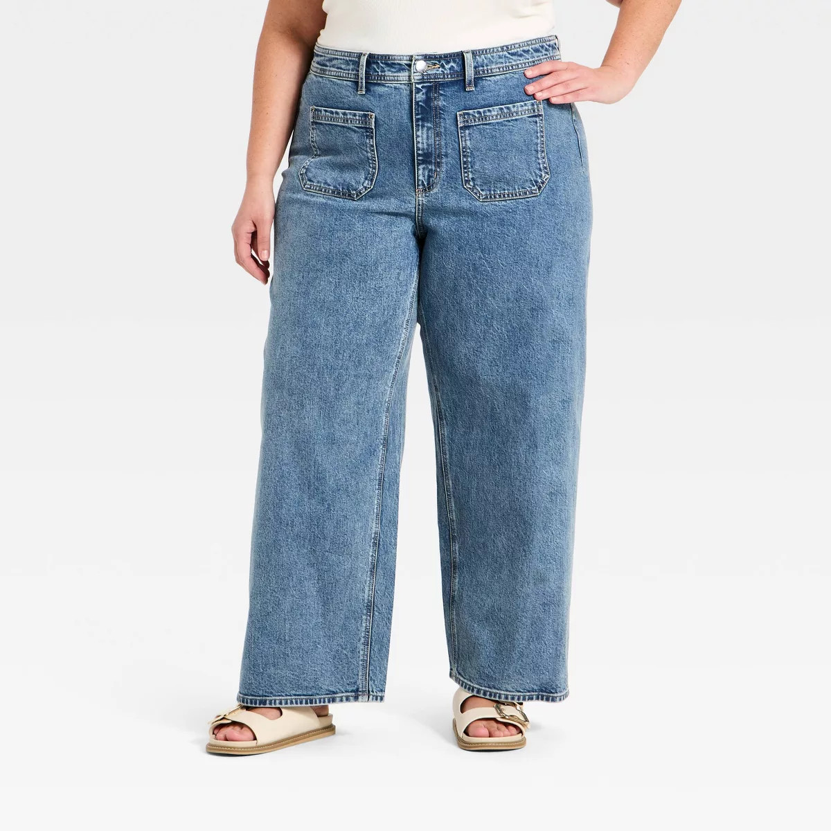 Women's Highest-Rise Sailor Straight Jeans - Universal Thread™ Medium Wash 22 | Target