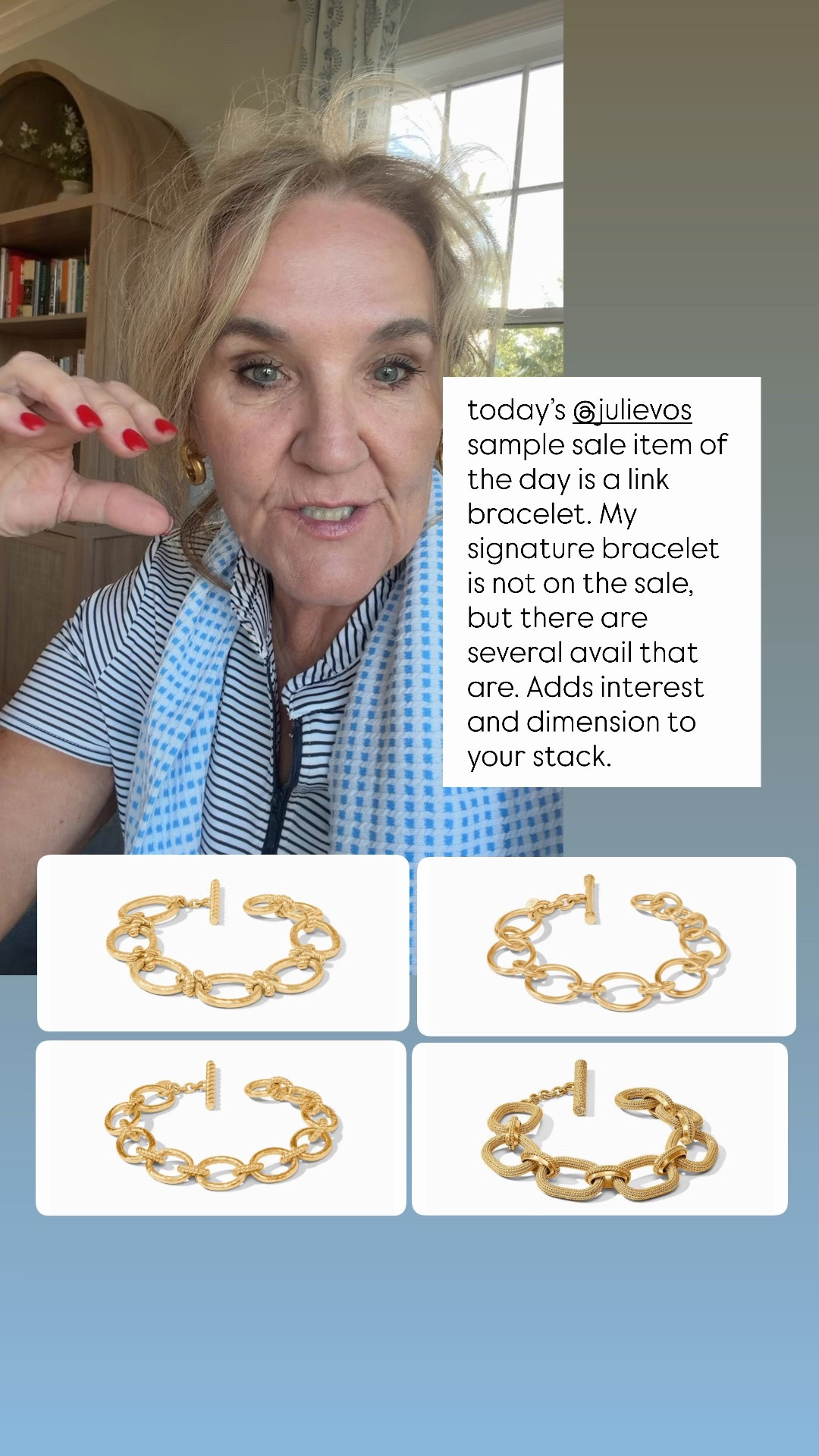 Sample sale highlight today is a link bracelet. Linking several I love on the sale, as well as mine that is not on the sale.

#LTKSaleAlert #LTKOver40 #LTKstorytime