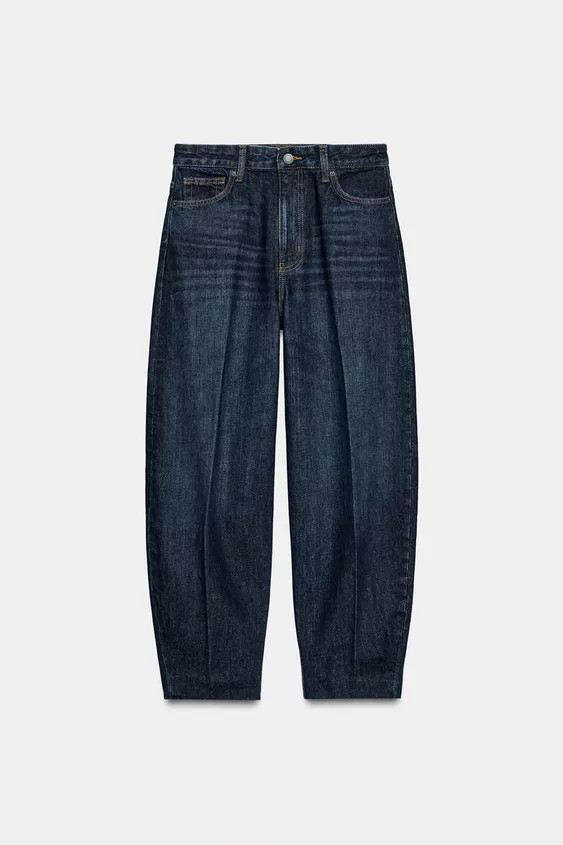 ZW COLLECTION HIGH-WAIST BARREL JEANS | Zara Canada