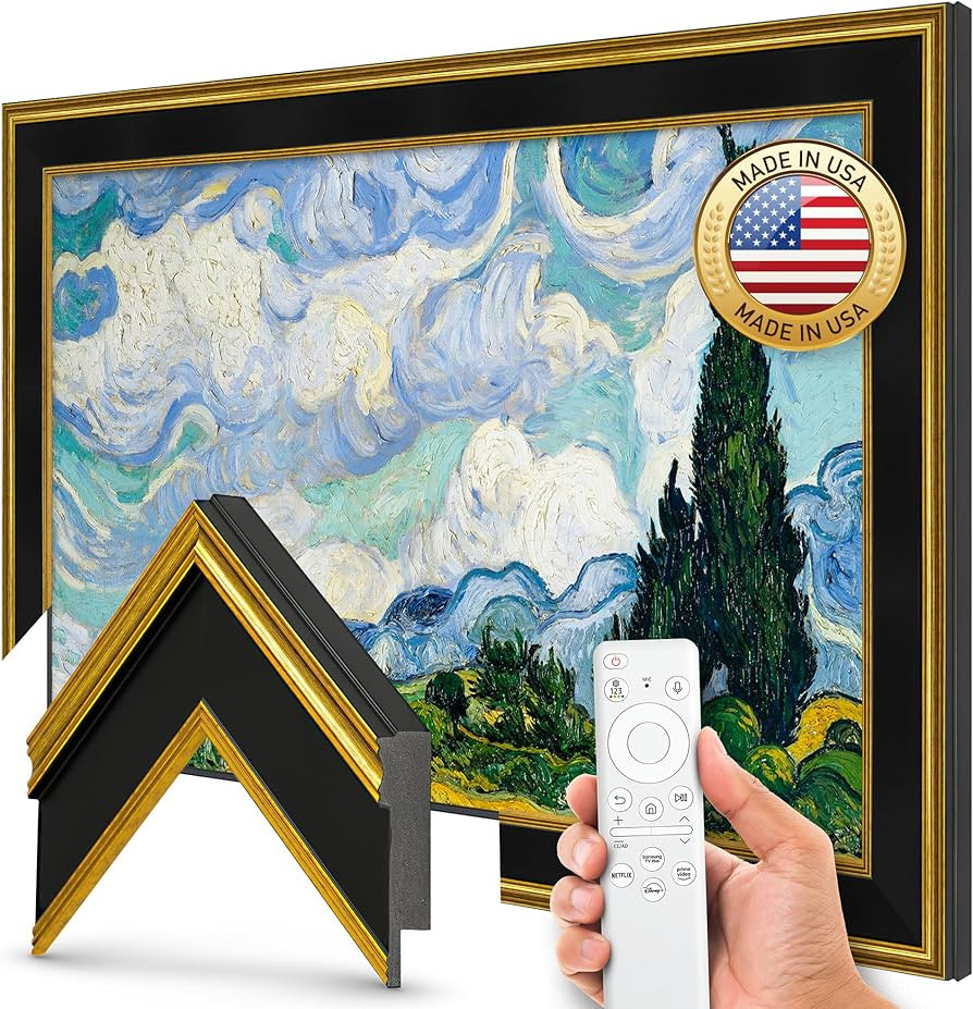 Antique Gold & Black 55" Premiere Deco TV Frame - Compatible ONLY with Samsung The Frame TVs (Fit... | Amazon (US)