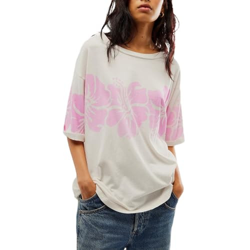 Womens Oversized Vintage Flower Graphic Tees Tops Y2k California Aesthetic Baggy T-Shirts Fruit C... | Amazon (US)