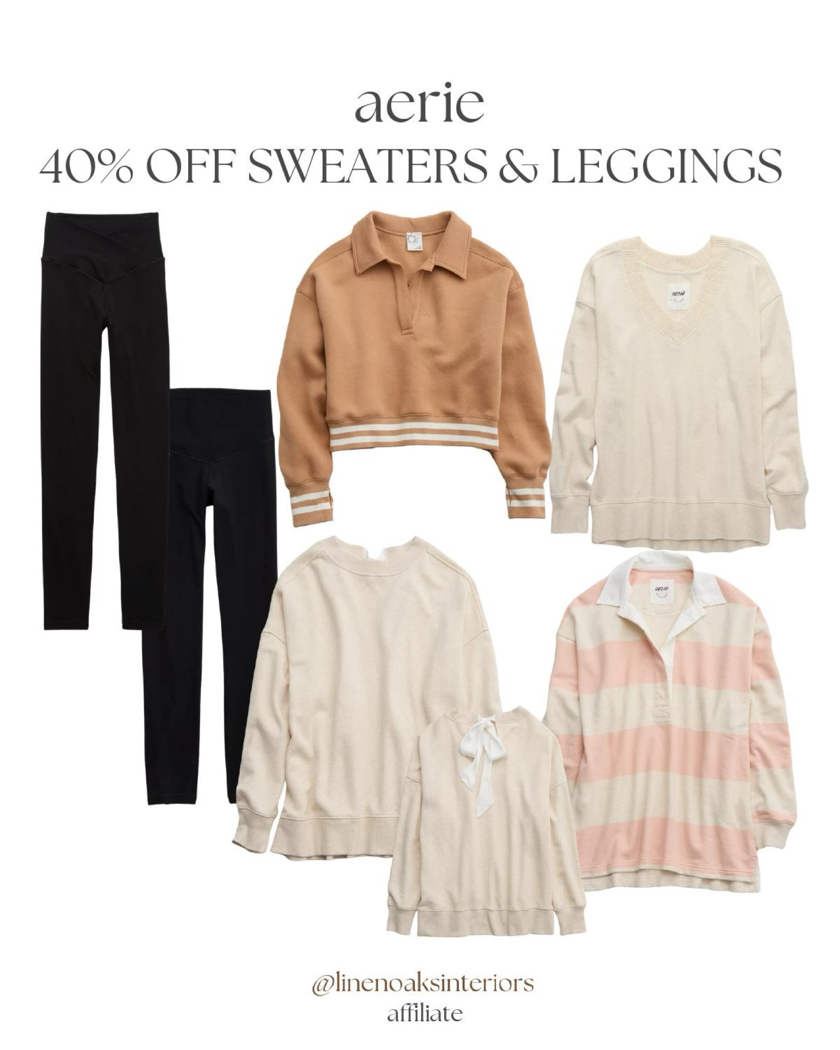 Aerie has entered the chat for Labor Day weekend deals!! 40% off all sweatshirts and leggings!

Sales / comfies / neutral vibes 
