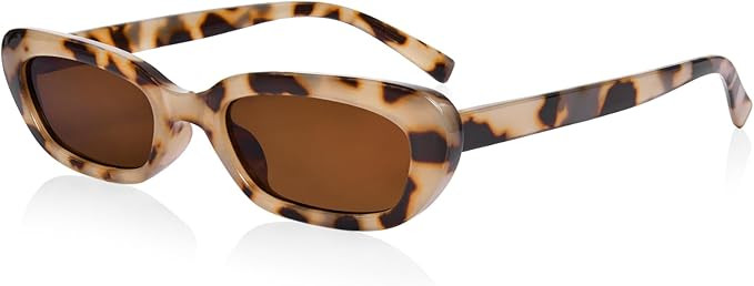 Rectangular Sunglasses for Women Trendy Small Y2K 90s Vintage Narrow Cat Eye Sunglasses | Amazon (US)