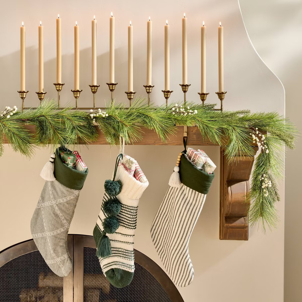 Scalloped Brass 12ct Taper Candelabra Antique Finish - Hearth & Hand™ with Magnolia | Target