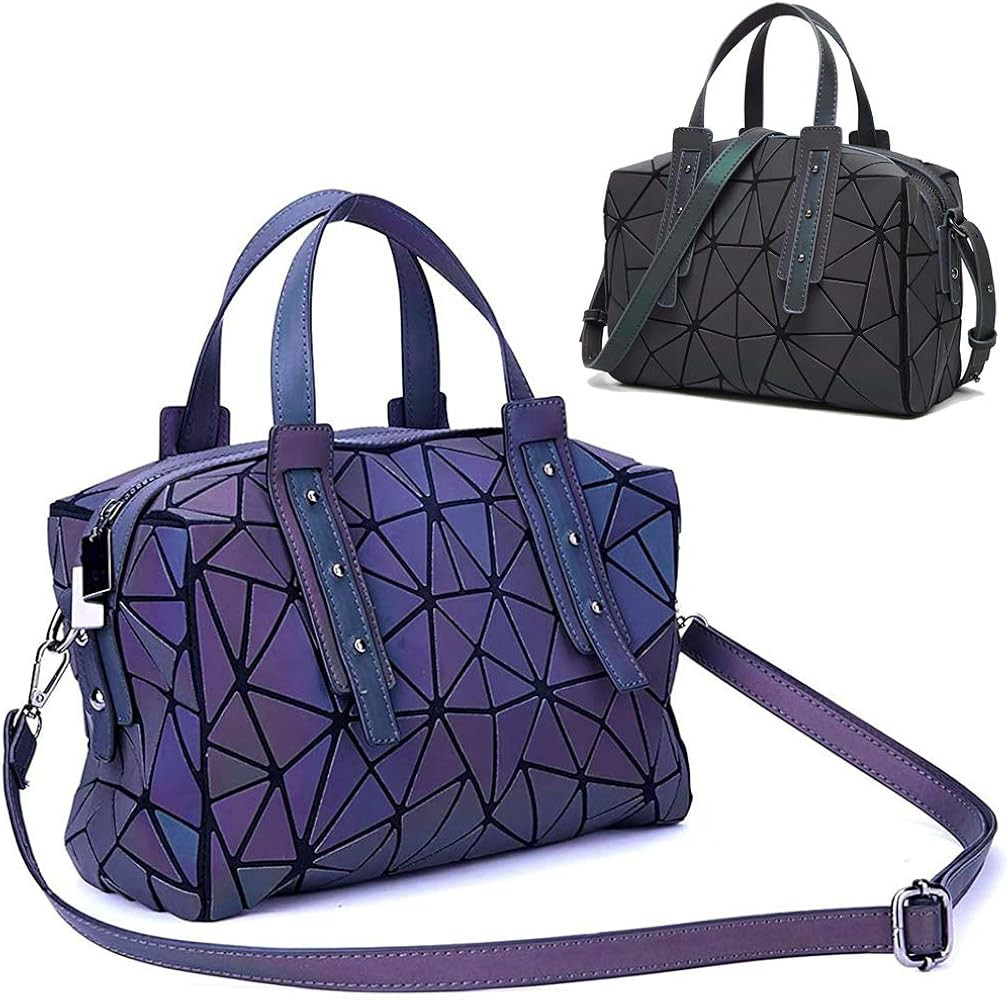 Handbags Womens Geometric Luminous Purse bags Ladies Top Handle Satchel Bags | Amazon (US)