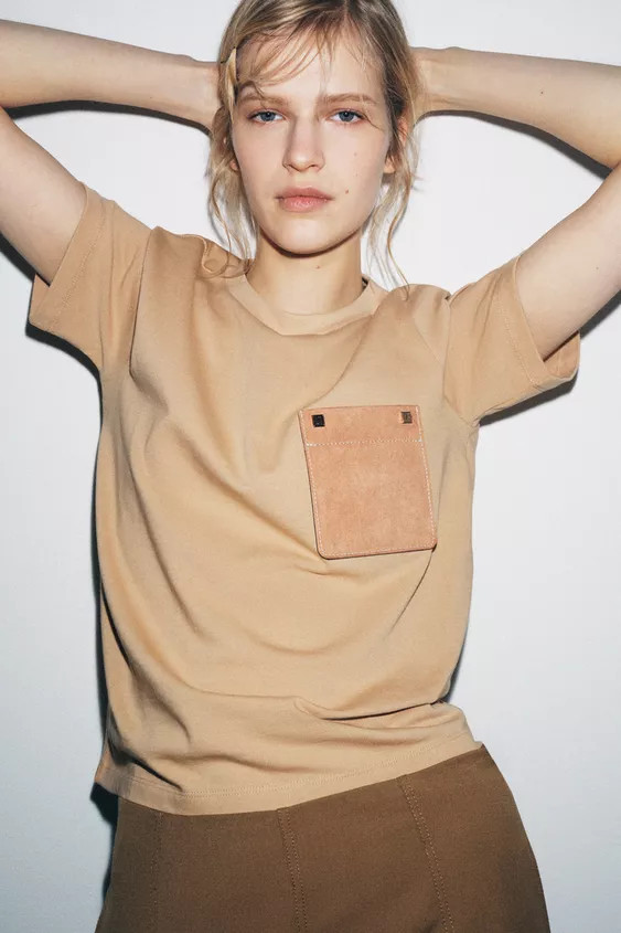 CONTRAST POCKET T-SHIRT | Zara US