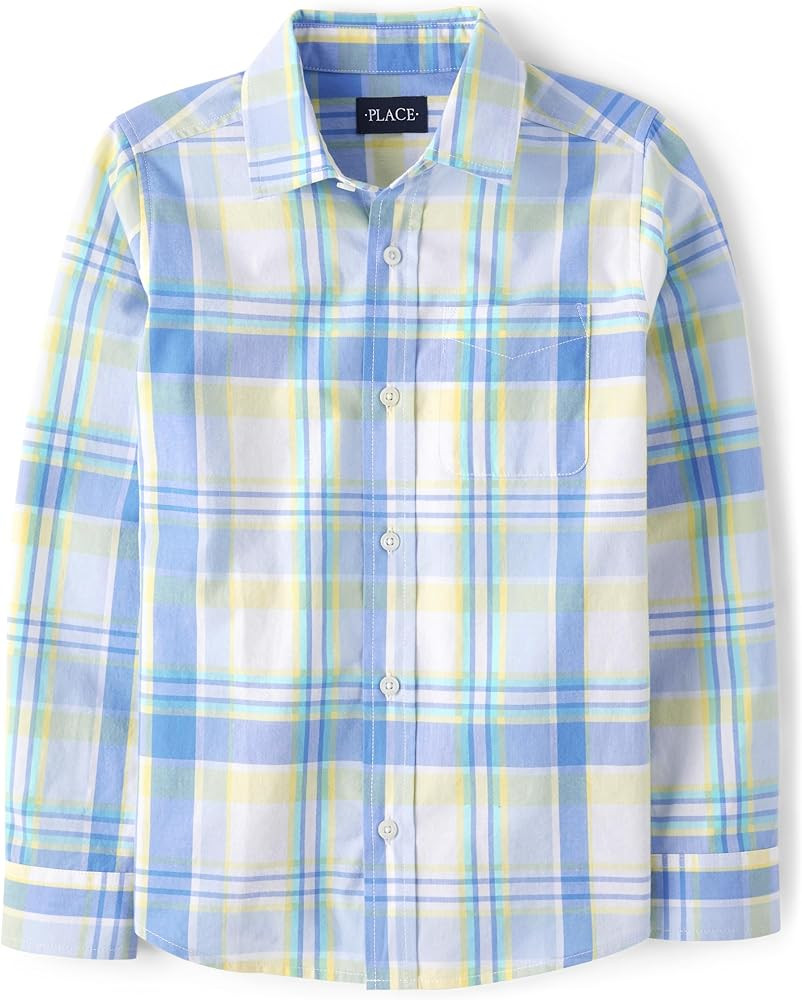 The Children's Place Boy's Long Sleeve Button Down Shirts | Amazon (US)