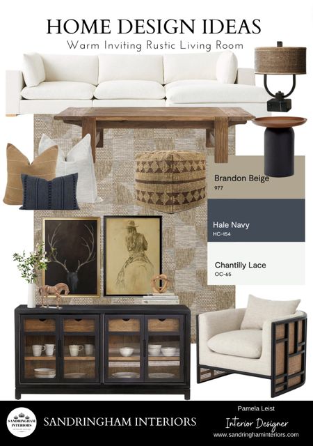 Home Decor Ideas | Warm Inviting Rustic Living Room | Sectional Sofa | Rustic Coffee Table | Industrial Lamp | Black Sideboard | Barrel Chair | Equestrian Art | Buck Art | Rustic Art | Decorative Pillows 

#LTKhome #LTKstyletip