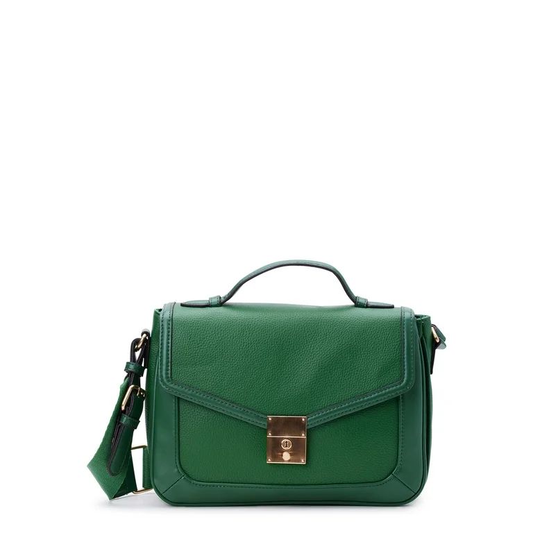 Time and Tru Women's Kate Flap Front Crossbody Bag, Green - Walmart.com | Walmart (US)