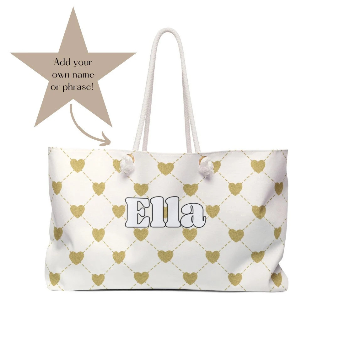 Personalized Weekender Tote Duffle Bag Women - Overnight Bag - Tote Bag Aesthetic - Custom Canvas... | Etsy (US)