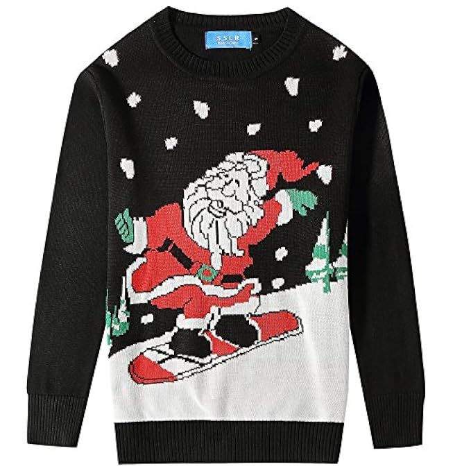 SSLR Big Boys' Crewneck Pullover Ugly Christmas Sweater | Amazon (US)