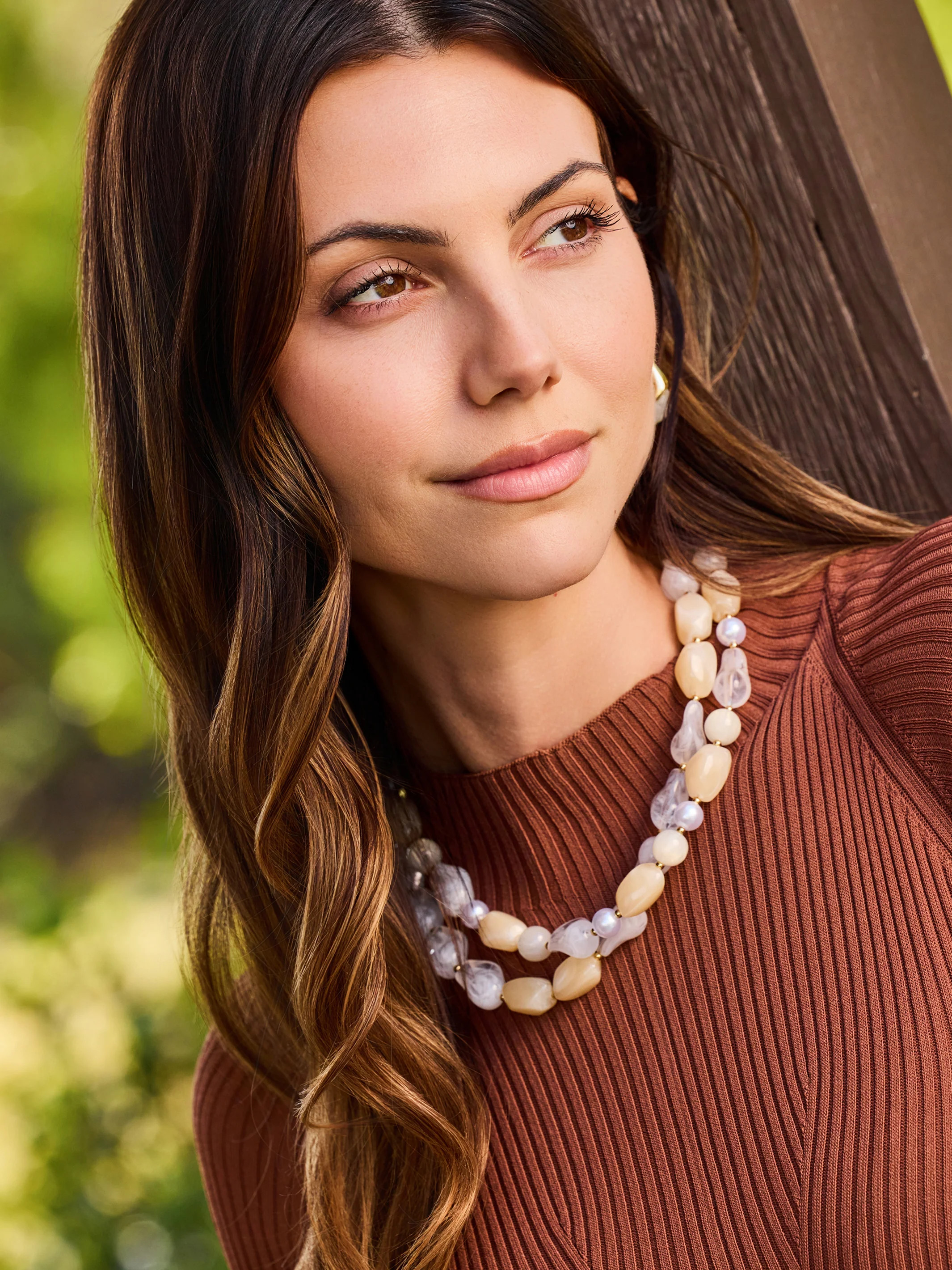 Zoe Beaded Necklace | Cream | Michelle McDowell