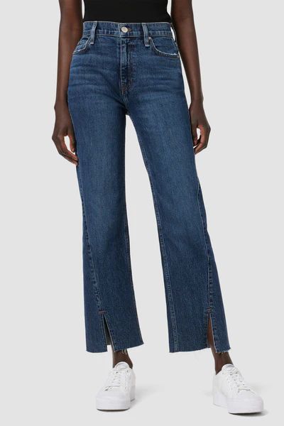 Remi High-Rise Straight Ankle Forward Seam Petite Jean w/ Slit Hem | Hudson Jeans