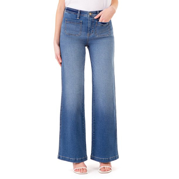 Jordache Women's Patch Pocket Wide Leg Jean | Walmart (US)