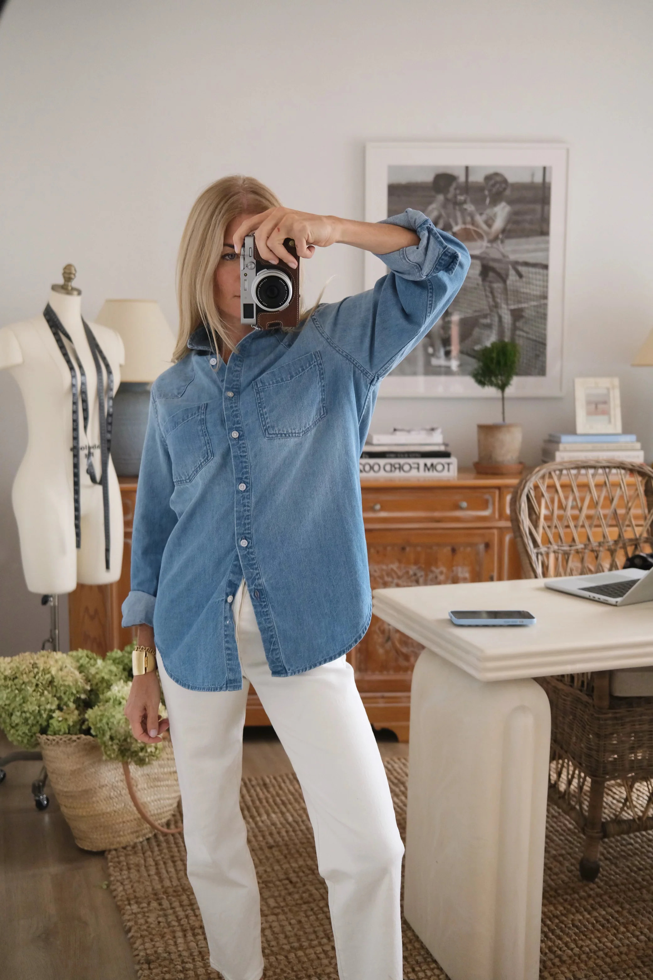 Chambray Western Top | Marea