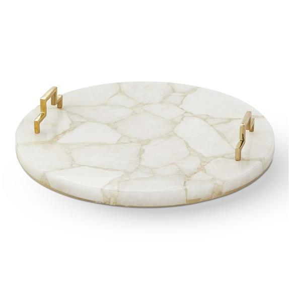 Round White Quartz Tray | Williams-Sonoma