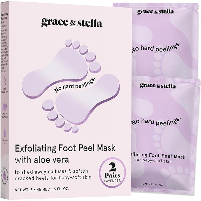 grace & stella Award-Winning Foot Peel Mask - Foot Peeling Mask with Aloe Vera - Moisturizing Foo... | Amazon (US)