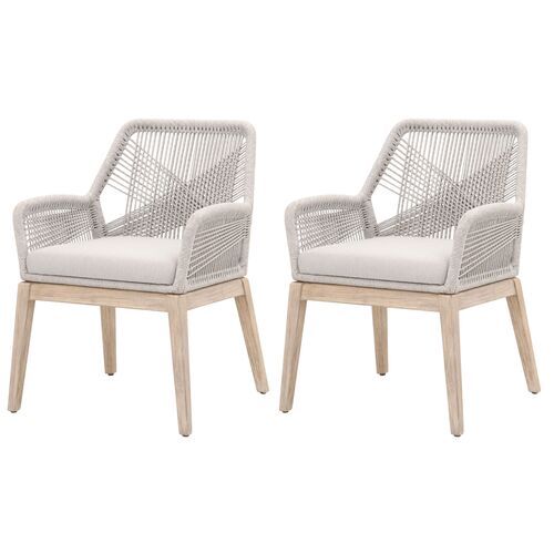 S/2 Easton Rope Armchairs, Taupe/Pumice | One Kings Lane