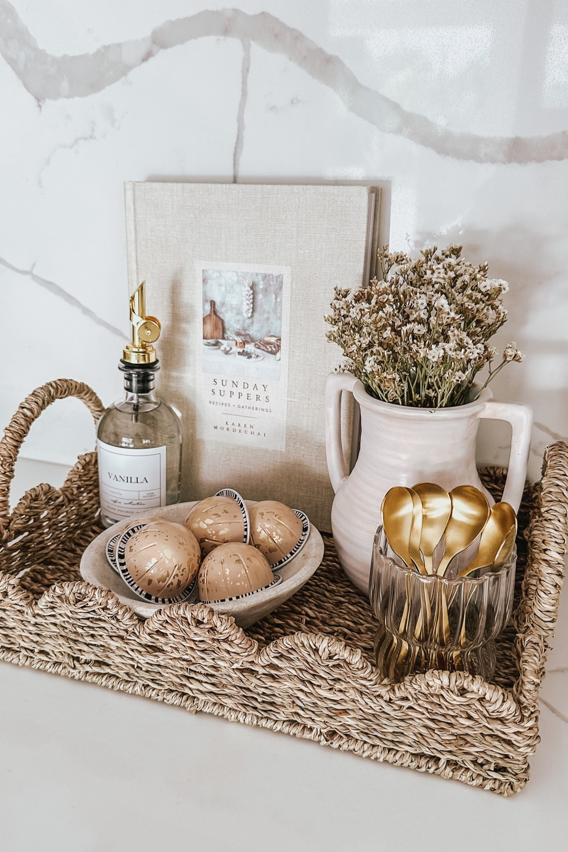 Coffee bar set up 🤍 #coffeestation #coffee #kitchen #kitchendecor #decor #homedecor #amazon #target #wayfair #coffeetablebook #kitchenbook #coffeespoons #vase #syrupdispenser #bowl #nespresso #coffeedecor #neutraldecor 

#LTKhome #LTKunder50 #LTKFind