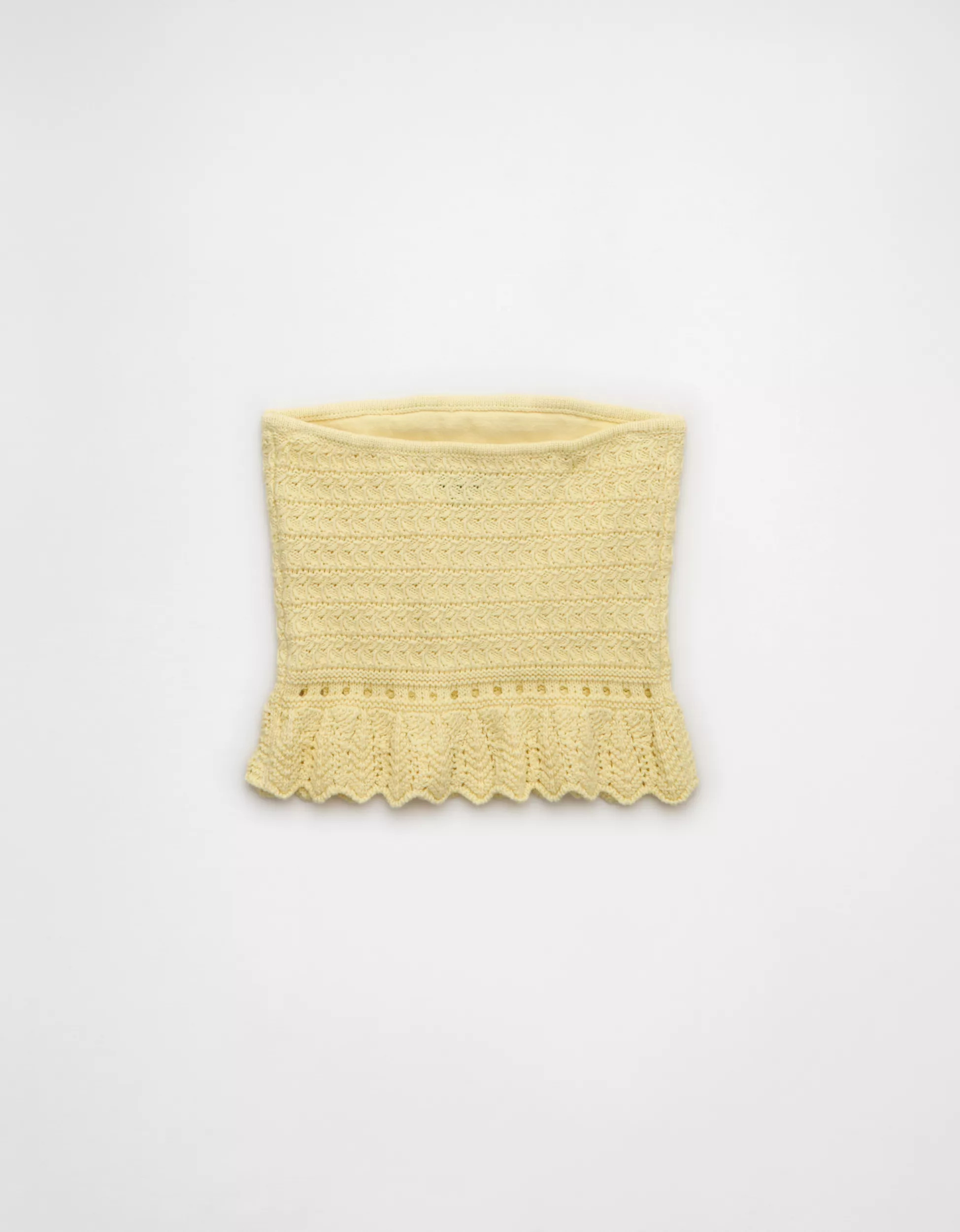 AE Crochet Cropped Peplum Tube Top | American Eagle Outfitters (US & CA)