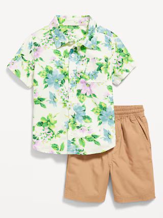 Printed  Short-Sleeve Pocket Shirt and Shorts Set for Toddler Boys | Old Navy (US)