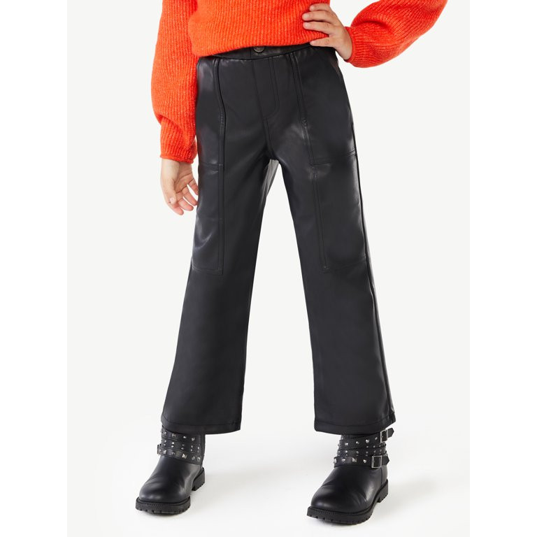 Scoop Girls Faux Leather Pants, Sizes 4-12 | Walmart (US)