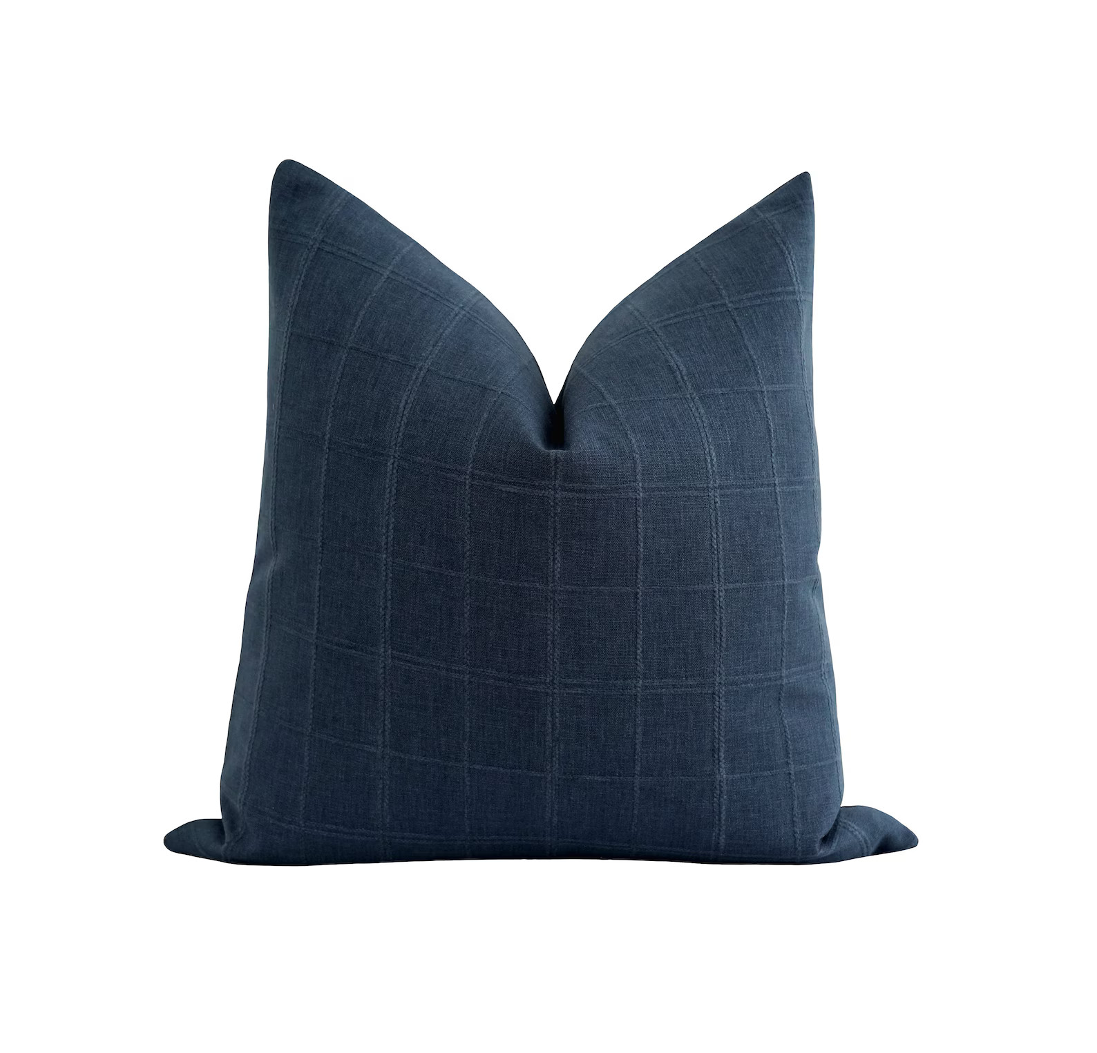 Plaid Throw Pillow Cover, Navy Blue Pillow Cover, Double Sided Plaid Pillow Cover, Navy Throw Pil... | Etsy (US)