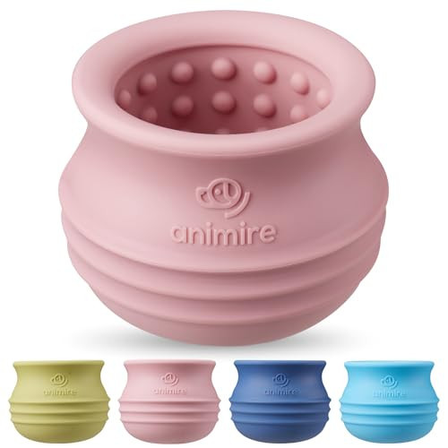 Animire Treat Dispensing Dog Toy, Long-Lasting Interactive Puzzle Toys for Dogs, Stuffable Dog Enrichment Frozen Lick Treat Toy for Boredom, BPA Free Silicone Fetch Catch Chew Toy (Pink,M) | Amazon (US)