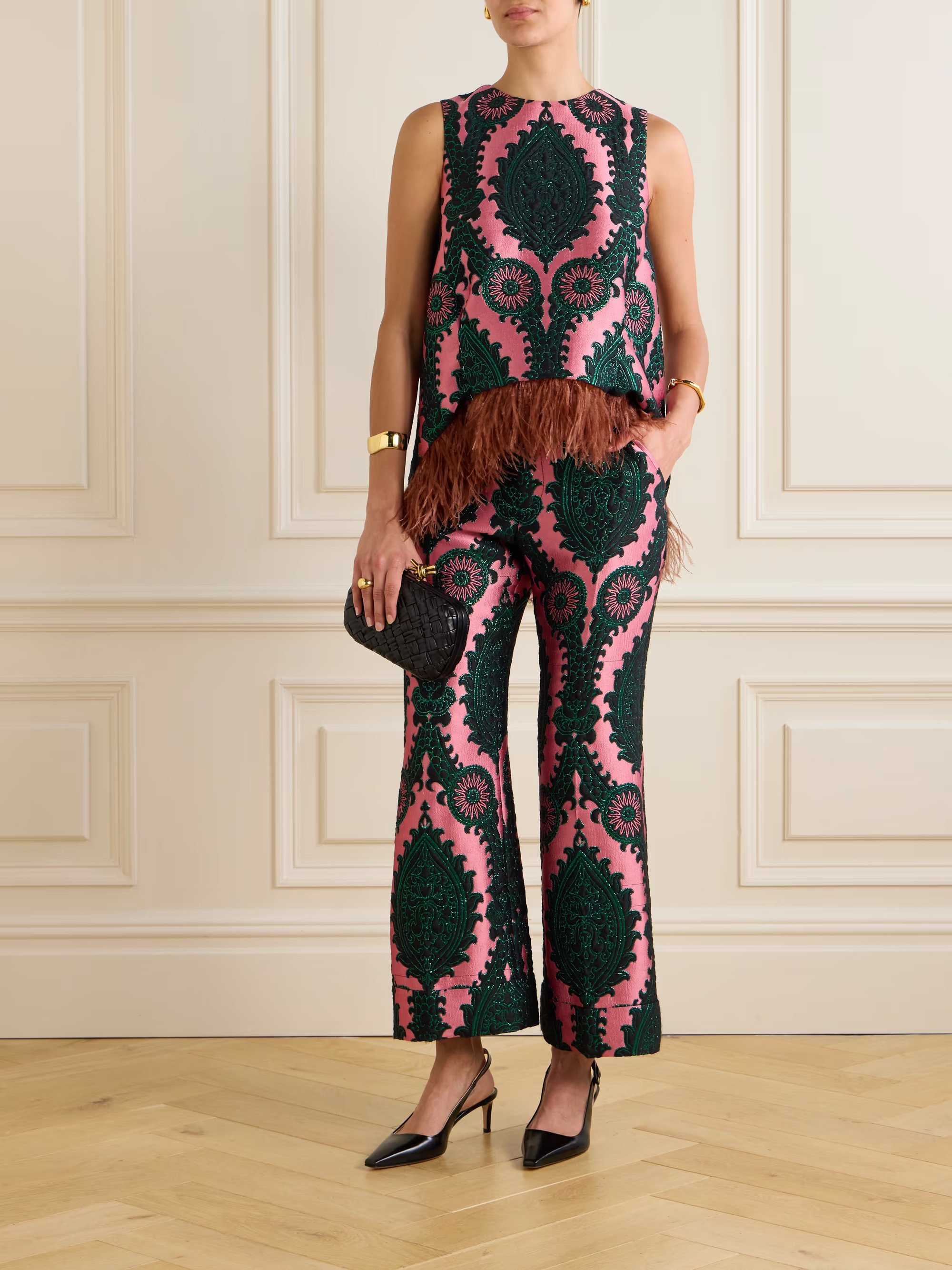 Hendrix metallic jacquard straight-leg pants | NET-A-PORTER (US)