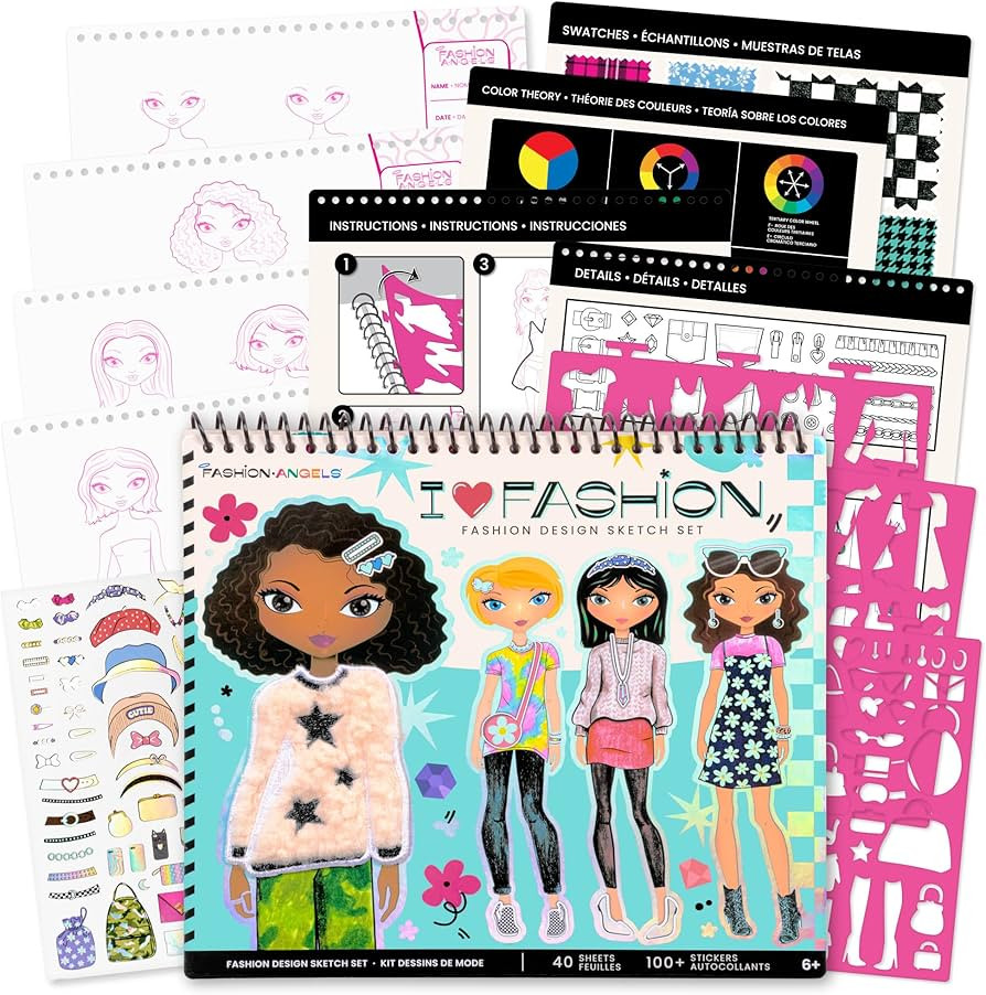 Fashion Angels I Love Fashion Sketch Portfolio, Includes Sketch Pad with Stencils & Stickers, Fas... | Amazon (US)