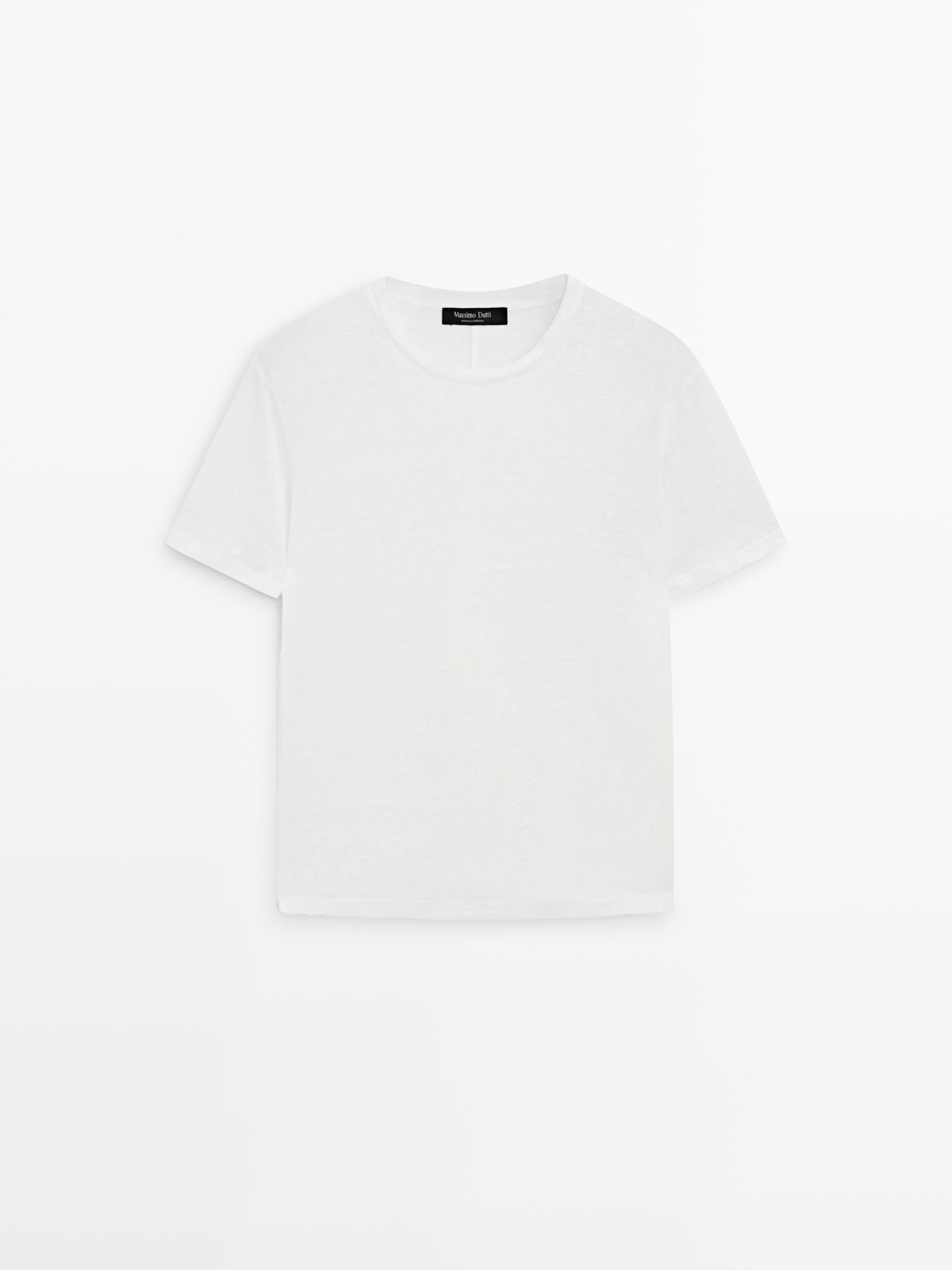 Linen short sleeve T-shirt | Massimo Dutti UK