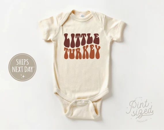 Little Turkey Brown Baby Onesie®  Cute Natural Retro Bodysuit - Etsy | Etsy (US)