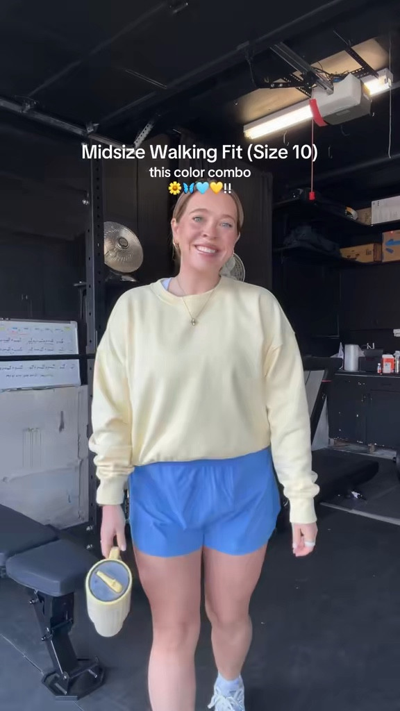 Midsize Gym Outfit of the Day 🌼🩵 size 10 | M\L | 5’4” wearing a size large in top and bottoms! 

#LTKActive #LTKfitnessgoals #LTKMidsize