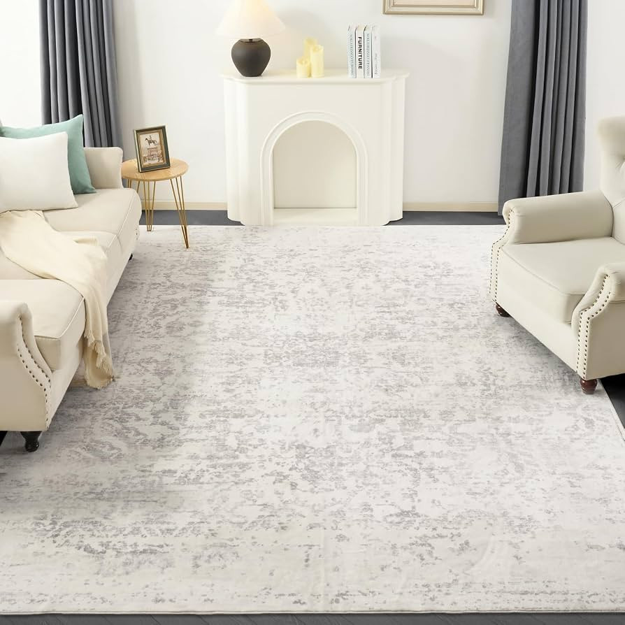 Washable Area Rug for Living Room - Stain Resistant Urtla Thin Rugs with Non Slip Rubber Backing ... | Amazon (US)